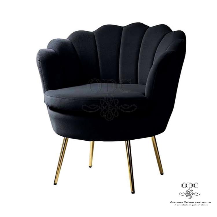 Luxury Black Velvet Lounge Chair