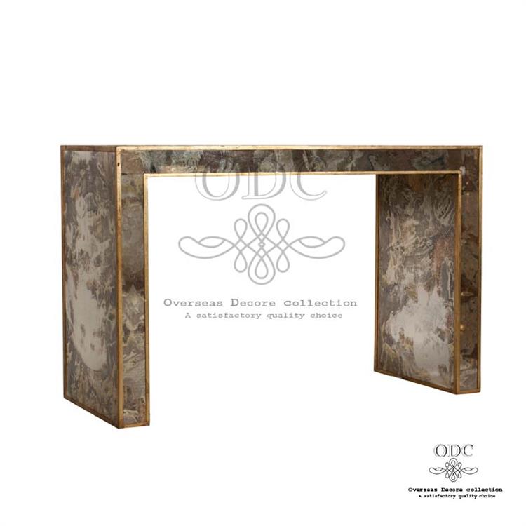 Aluminum Antique Console Table Gold Leaf