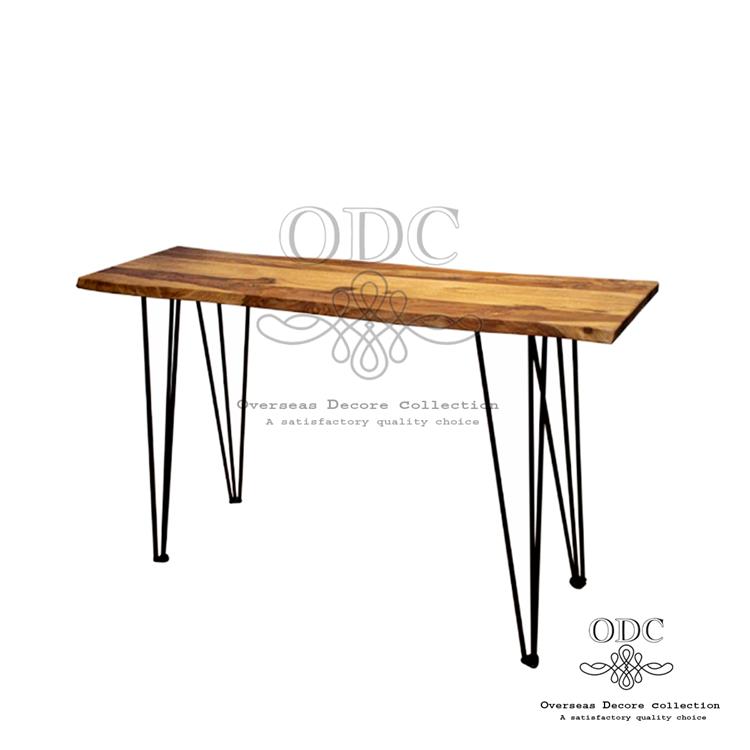 Hairpin Leg Wooden Top Console Table 