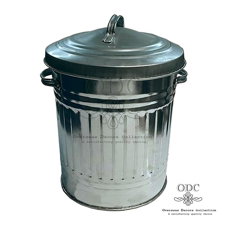 30 Litters Strong Galvanized Metal Dustbin