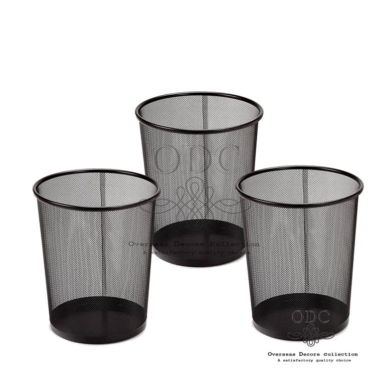 Metal Mesh Industrial Black Powder Dustbin 10 Ltr