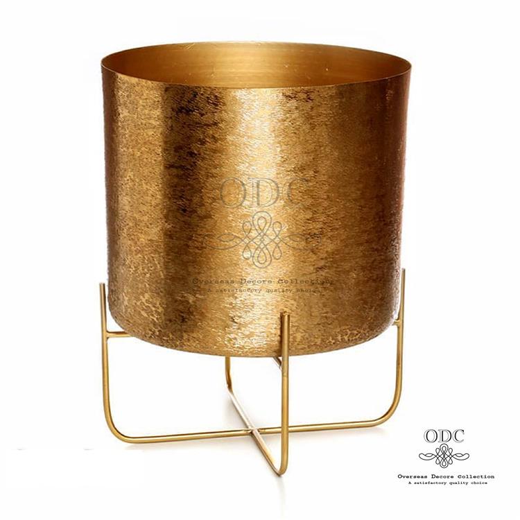 Aluminum Top Iron Frame Gold Finish Pot/Planters