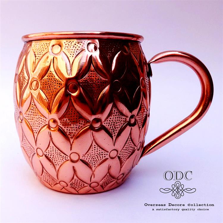 Pure Barrel 100% Copper Hammered Shiny Mug 