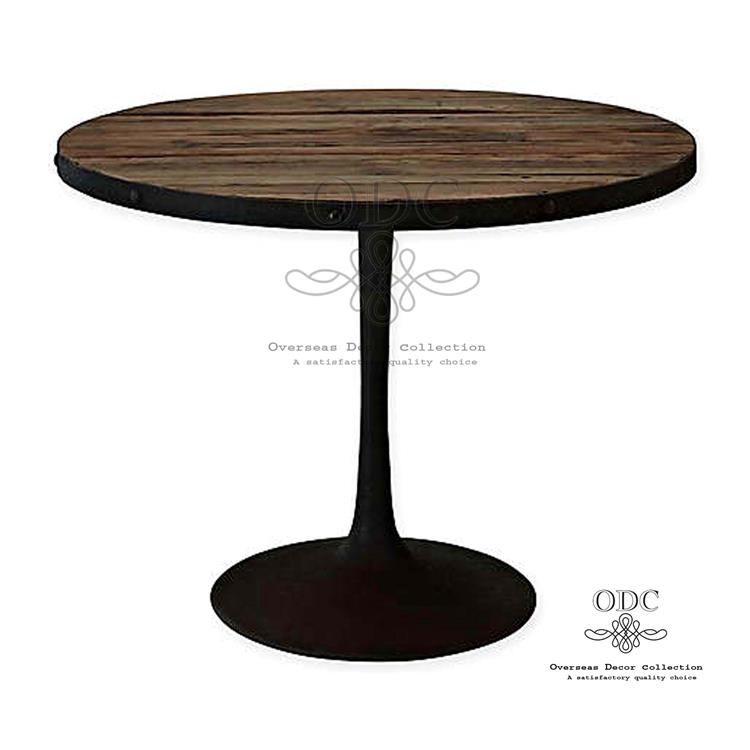 Metal Frame Solid Wood Top Modern Dining Table