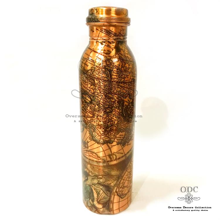 Pure Copper New Designed Outside Printed Bottle