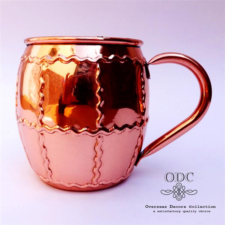 New Design Hammered Pure Copper Barrel Mug