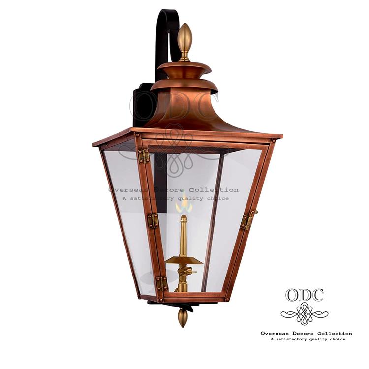 Gas and Electric Copper Lantern Light