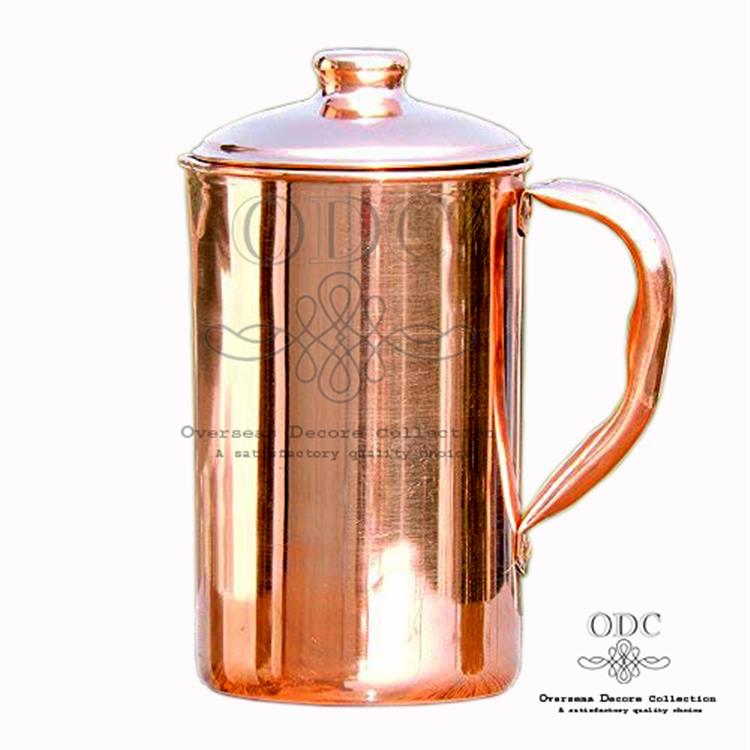 Plain With Shiny Polished Pure Copper Pitcher/Jug